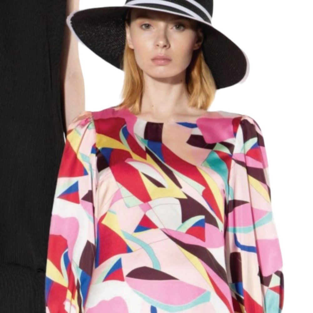 Beulah Style Abstract Print Mini Dress